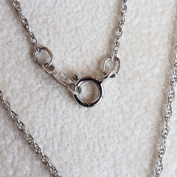 Sterling Silver Teardrop Infinity CZ Accent Pendant Necklace Signed SUN 925 - Picture 6 of 7